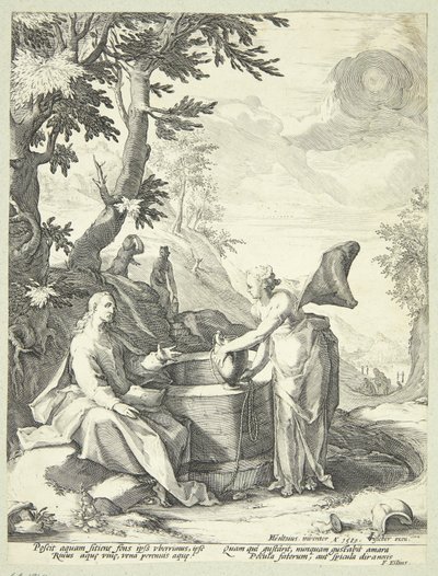 Jesus und die samaritanische Frau von Jacob Matham