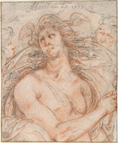 Merkur mit Köpfen eines alten und eines jungen Mannes von Jacob Matham