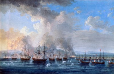 Die russisch-türkische Schlacht bei der Burg Damietta von Jacob Philip Hackert