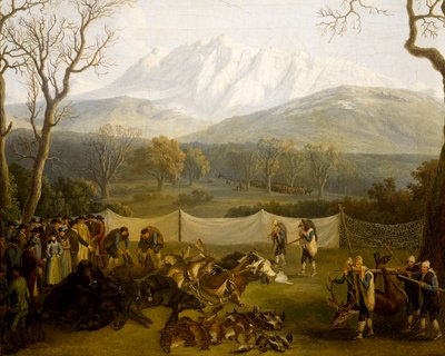 Winter: Jagd im Persano-Reservat von Jacob Philippe Hackert
