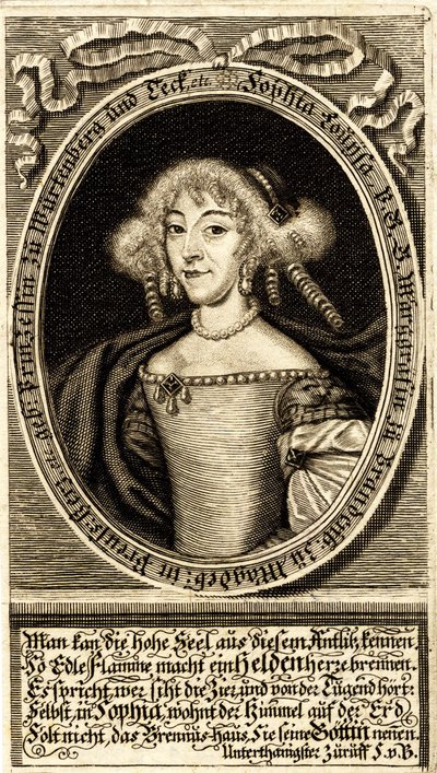 Porträt von Sophie Louise von Württemberg-Stuttgart 1642-1702, Markgräfin von..., 1672 von Jacob Sandrart von