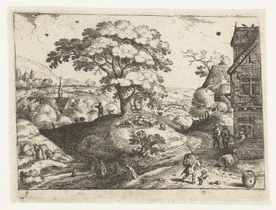 Landschaft mit Reisendem bei einem Gasthaus von Jacob Savery (I)