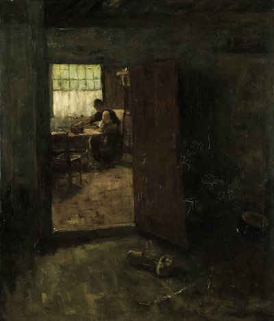 Innenraum mit Landfrau und Kind von Jacob Simon Hendrik Kever