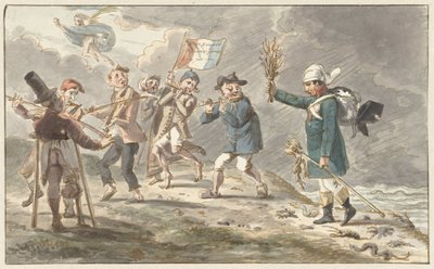 Karikatur auf den Rückzug von Napoleon I. Bonaparte aus Russland von Jacob Smies