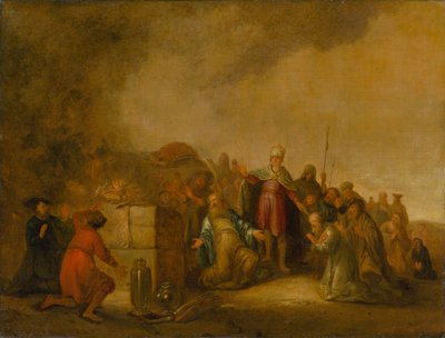 Elijas Opfer auf dem Berg Karmel, 17. Jahrhundert von Jacob Willemsz de Wet the Elder