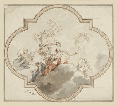 Deckenentwurf. Zephir und Flora von Jacob de Wit