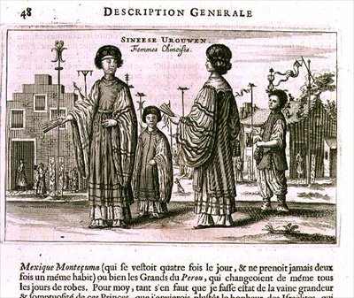 Chinesische Frauen, eine allgemeine Beschreibung aus einem Bericht einer niederländischen Gesandtschaft nach China von Jacob van Meurs