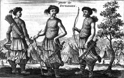 Krieger aus dem Süden, aus einem Bericht einer niederländischen Gesandtschaft nach China von Jacob van Meurs
