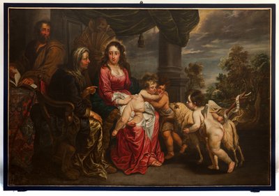 Die Heilige Familie mit Johannes dem Täufer und Joseph, J. Van Oost. Ende des 17. Jahrhunderts von Jacob van Oost