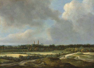 Eine weite Landschaft mit Getreidefeldern, Heemstede im Hintergrund von Jacob van Ruisdael