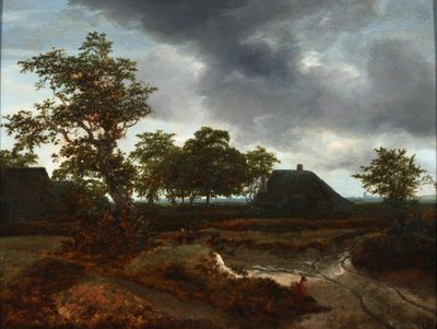 Landschaft mit Hütten von Jacob van Ruisdael