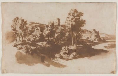 Landschaft mit Befestigung zwischen Marino und Frascati, ca. 1650 von Jacob van der Ulft