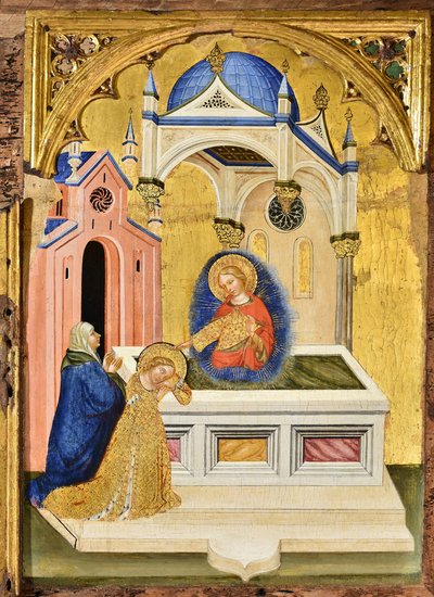 Lucia betet am Grab von Sankt Agatha, ca. 1410 von Jacobello del Fiore.