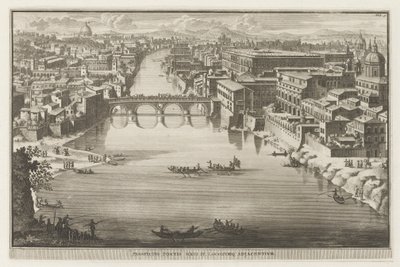 Ansicht von Rom mit der Ponte Sisto über den Fluss Tiber von Jacobus Baptist