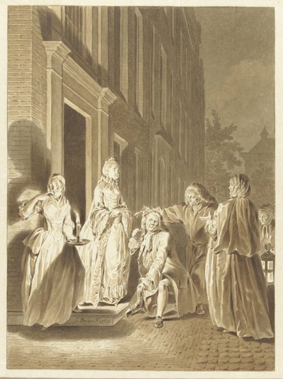 Szene aus Lubbert Lubbertse, oder der geadelte Bauer von Jacobus Buys