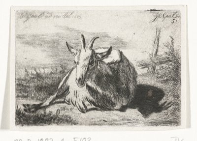 Liegende Ziege, nach links von Jacobus Cornelis Gaal
