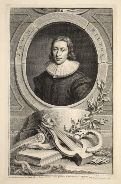 Porträt von John Milton, Illustration aus 