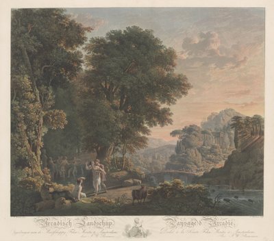 Arkadische Landschaft mit tanzenden Figuren von Jacobus Wijsman