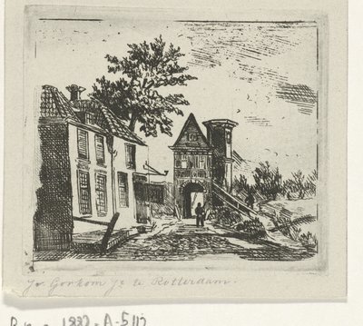 Stadtansicht mit Tor von Jacobus van Gorkom jr.
