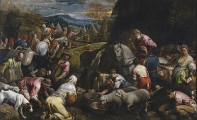 Moses schlägt Wasser aus dem Felsen von Jacopo Bassano il vecchio