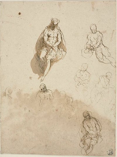Studien zur Krönung mit Dornen von Jacopo Palma il Giovane