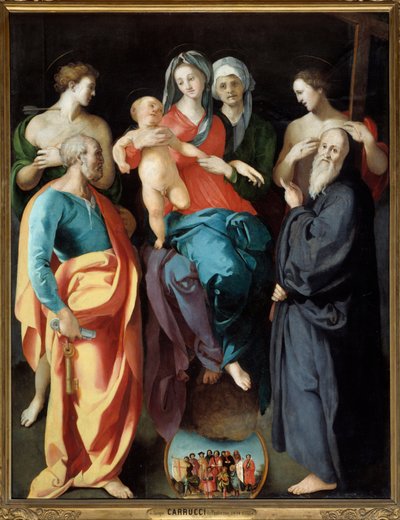 Die Jungfrau mit Kind und vier Heiligen von Jacopo Pontormo