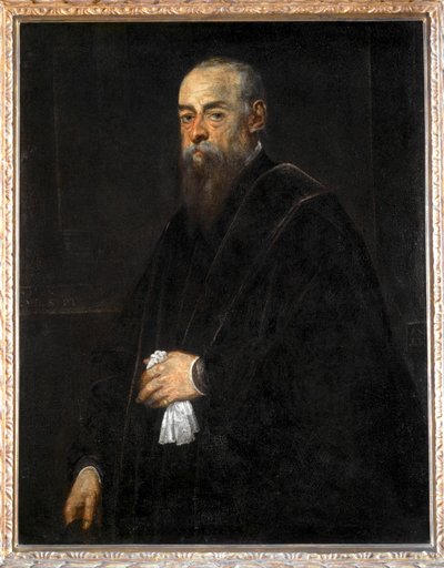 Porträt eines alten Mannes mit Taschentuch von Jacopo Robusti Tintoretto