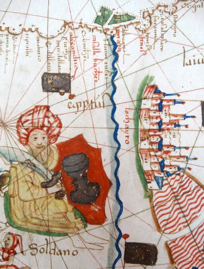 Ägypten und das Rote Meer, Detail einer Renaissance-Karte von Europa, nach Jacopo Russo, 1528 von Jacopo Russo