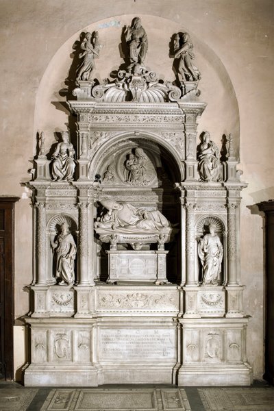 Grabdenkmal zu Ehren von Kardinal Ascanio Maria Sforza (Marmorskulptur, 1505-1507) von Jacopo Sansovino