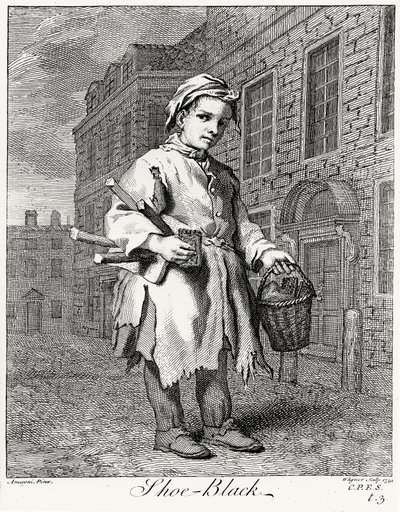 Der Schuhputzer, graviert von Wagner von Jacopo after Amiconi