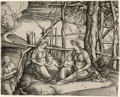 Die Heilige Familie mit St. Elisabeth und dem kleinen St. Johannes, um 1499-1501 von Jacopo de Barbari