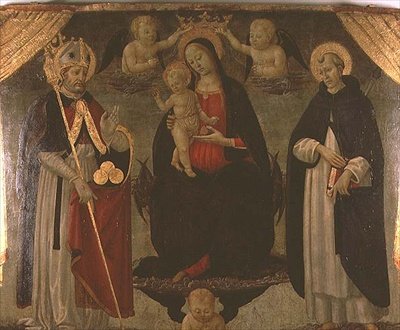 Madonna flankiert von St. Nikolaus und St. Peter Martyr von Jacopo del Sellaio