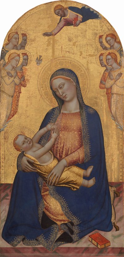 Madonna und Kind mit Gott dem Vater, der segnet, und Engeln, ca. 1370-1375 von Jacopo di Cione