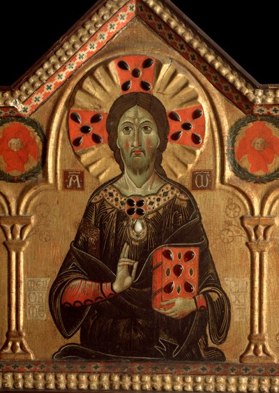 Polyptychon mit Erlöser und Heiligen (Detail) von Jacopo di Meliore