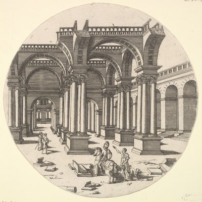 Perspektivische Ansicht, Tempel der Isis, 1551 von Jacques Androuet Du Cerceau