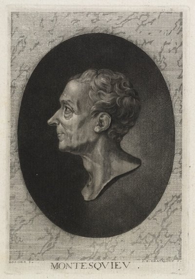 Montesquieu, graviert von Jean-Baptiste de Grateloup von Jacques Antoine Dassier