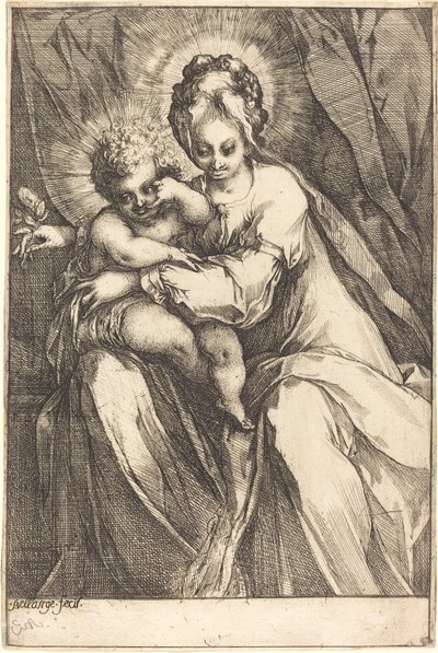 Die Jungfrau und das Kind mit einer Rose, ca. 1616-1617 von Jacques Bellange
