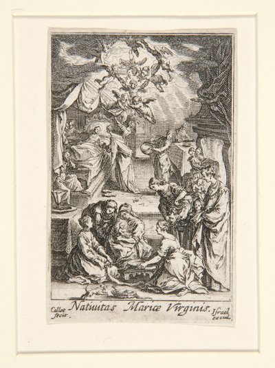 Geburt der Jungfrau, Nr. 2 aus Das Leben der Jungfrau von Jacques Callot