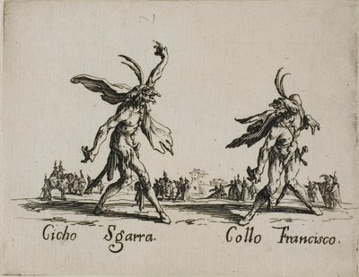 Cicho Sgarra - Collo Francisco, Platte 6 aus Balli di Sfessania von Jacques Callot