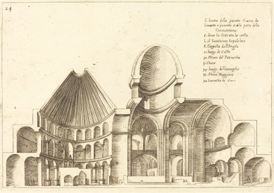Querschnitt der Kirche des Heiligen Grabes von Jacques Callot