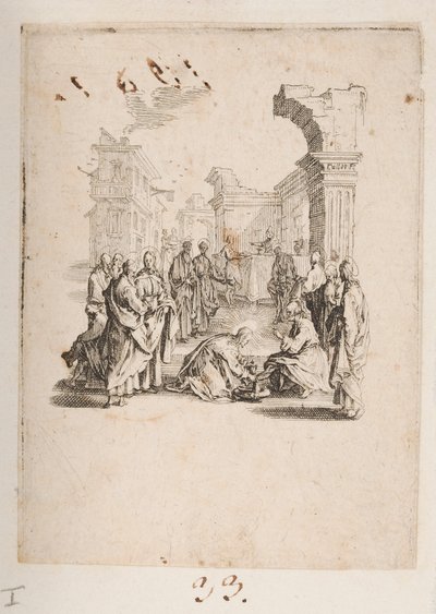 Jünger wäscht die Füße Christi, Nr. 1 von 11 aus La Petite Passion von Jacques Callot