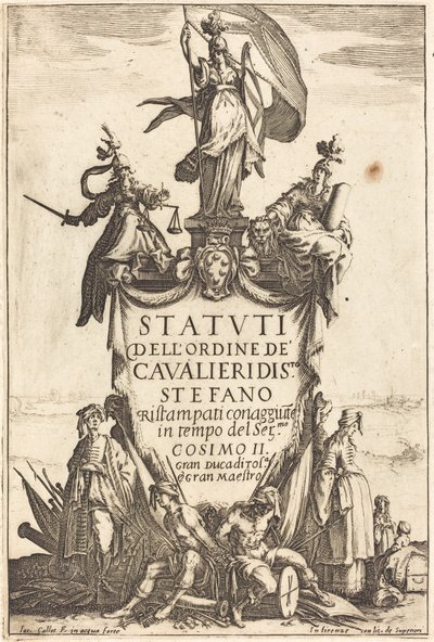 Frontispiz für die "Statuten des Ordens der Ritter von Sankt Stephan" von Jacques Callot