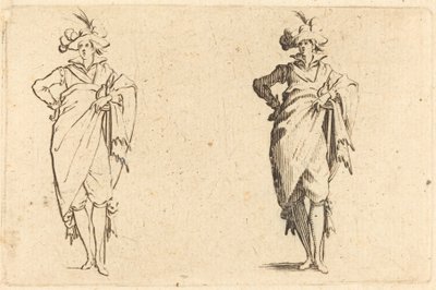 Herr von vorne gesehen mit Hand an der Hüfte von Jacques Callot