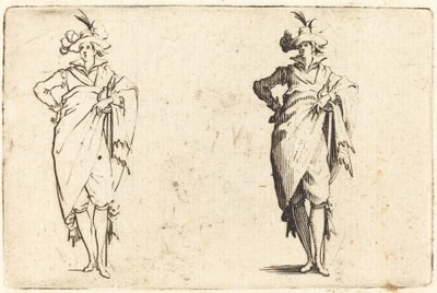 Herr von vorne gesehen mit Hand an der Hüfte von Jacques Callot