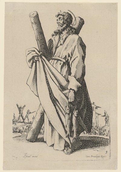 Heiliger Andreas, Blatt 6 der Folge "Jesus, die zwölf Apostel und Maria" von Jacques Callot