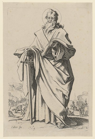 Heiliger Paulus, Blatt 5 der Folge "Jesus, die zwölf Apostel und Maria" von Jacques Callot
