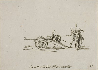 Kanone laden, Platte elf aus Die Militärübungen von Jacques Callot