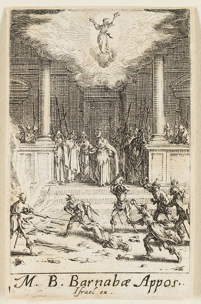 Martyrium des Heiligen Barnabas, Platte fünfzehn aus Die Martyrien der Apostel von Jacques Callot