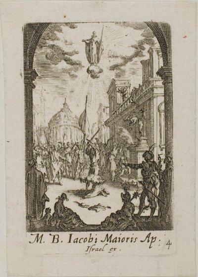Martyrium des Heiligen Jakobus des Älteren, Platte vier aus Die Martyrien der Apostel von Jacques Callot