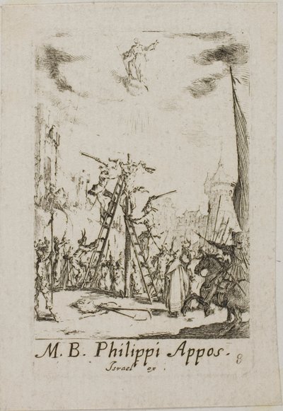 Martyrium des Heiligen Philippus, Platte acht aus Die Martyrien der Apostel von Jacques Callot